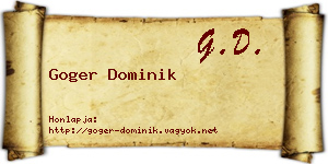 Goger Dominik névjegykártya